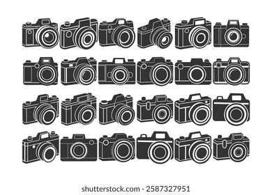 A collection of various camera silhouettes
