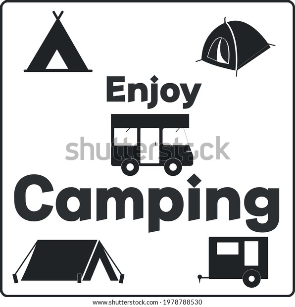 Collection Various Camping Supplies Stock Vector (Royalty Free