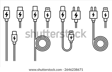 Collection of various charging cables and plugs