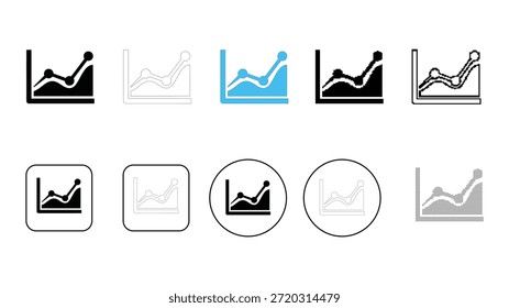Colección de varios íconos de gráficos y gráficos que muestran el crecimiento y el análisis de datos