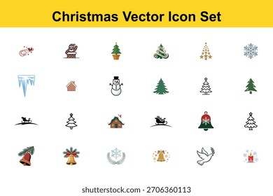 Collection of various christmas vector icon set elements