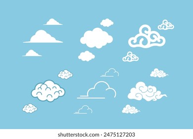 a collection of various clouds shape