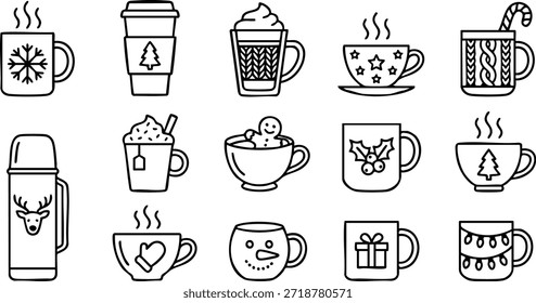 Colección de varias tazas de café y tazas con diferentes diseños y temáticas
