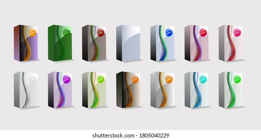 Colección de varias cajas coloreadas - Colorido diseño de sitios web Elementos Clip-Art