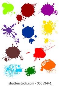 Collection various colorful blots