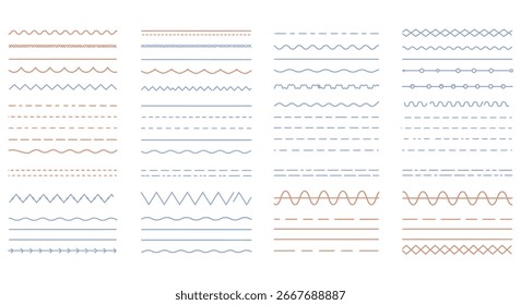 Collection of various colorful lines and patterns for design