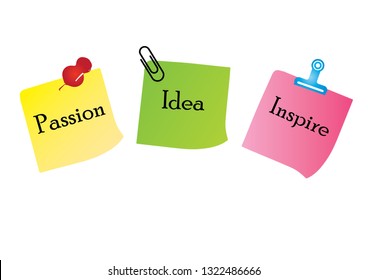 Collection of various colorful sheets of note papers or sticker note vector illustration. empty space for your creative idea text and message