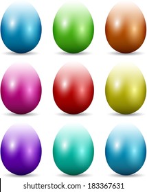 Collection of various colourful Easter eggs