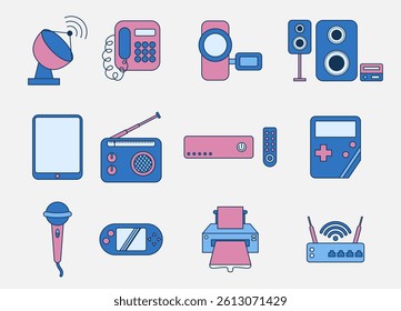 Collection of various communication and entertainment devices.