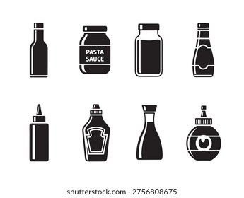 A collection of various condiment bottles