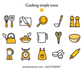 A collection of various cooking utensil icons