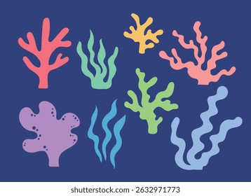 A collection of various coral illustrations.