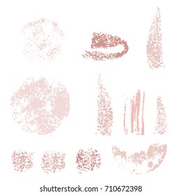 Collection of various cosmetic sponge stamps texture. Set of cosmetic brushes. Background for make up, beauty and cosmetics. Vector illustration.