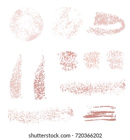 Collection of various cosmetic sponge stamps texture. Set of cosmetic brushes. Background for make up, beauty and cosmetics. Vector illustration.