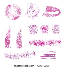 Collection of various cosmetic sponge stamps texture. Set of cosmetic brushes. Background for make up, beauty and cosmetics. Vector illustration.