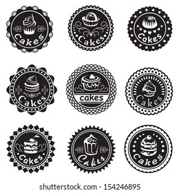 Sammlung verschiedener Cupcakes-Etiketten
