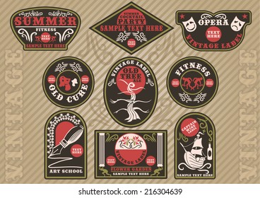 Collection of various customizable labels