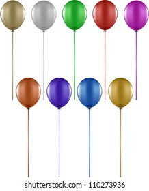 Colección de varios globos de diferentes colores