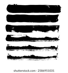 A collection of various dry brush strokes with a rough, textured, and grunge-style look.