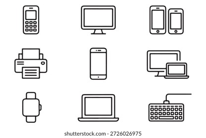 Colección de diversos dispositivos electrónicos y accesorios