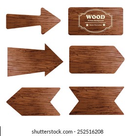 Collection of various empty wooden sign, Vector illustration template design