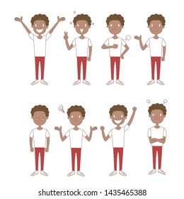 A collection of various expressions of person - Illustration