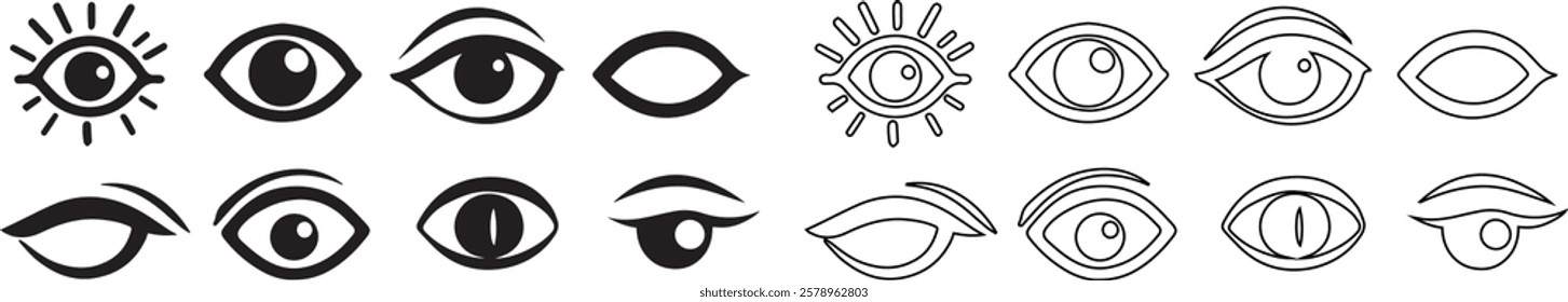 A collection of various eye shapes, representing a spectrum of human diversity and beauty.