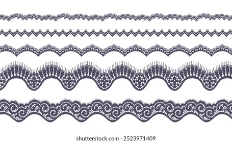 Collection of Various Fan-Shaped Lace Trim.