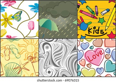 collection of various fantastic and beautifully rendered vector seamless patterns