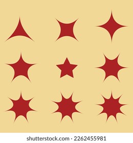 collection of various flat star shapes. star icon set. decorative