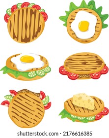 A collection of various forms of arepas food with attractive colors