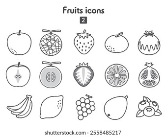 Collection of various fruit icons