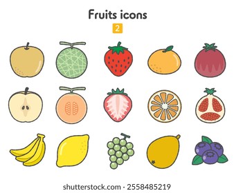Collection of various fruit icons