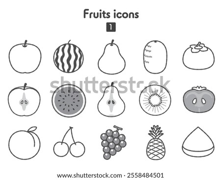 Collection of various fruit icons