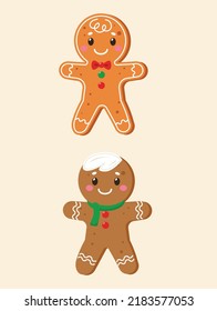Collection of various gingerbread men on a white background