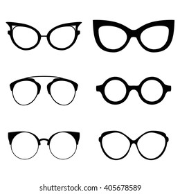 Collection of various glasses. To be worn by women, men and children. Eye glasses set. Vector illustration eps10