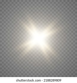Collection of various glowing stars.A set of glare from a sunbeam. Flashes of light. The effect of glow, sparks, radiance, shine. Vector illustration on a transparent background.
