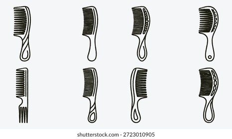Collection of various hair combs in different styles and designs