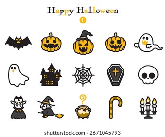 A collection of various Halloween icons