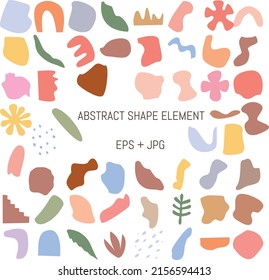 Colección de varias formas abstractas dibujadas a mano y objetos de doodle. Dibujo vectorial de moda, abstracto. Todos los elementos están aislados.