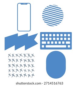 Uma coleção de vários designs gráficos do Illustrator
