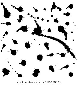 Collection of various ink splatter