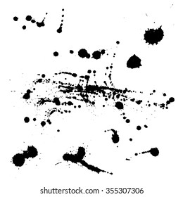 Collection of various ink splatter