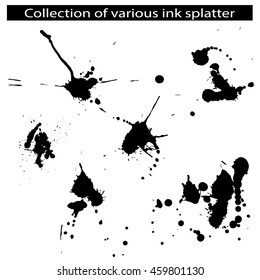 Collection of various ink splatter