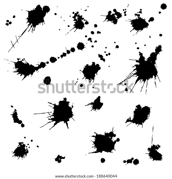 Collection Various Ink Splatter Stock Vector (Royalty Free) 188640044