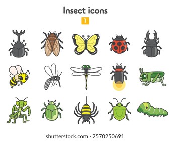 Collection of various insect icons