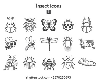 Collection of various insect icons