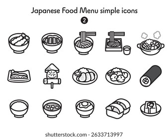 A collection of various Japanese cuisine icons