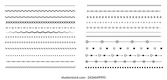 Collection of Various Line dividers Styles for Design and Decoration