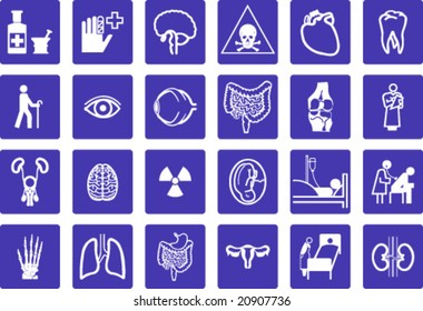 Collection of various medical and surgery symbols for icons, posters, signs (more in gallery)